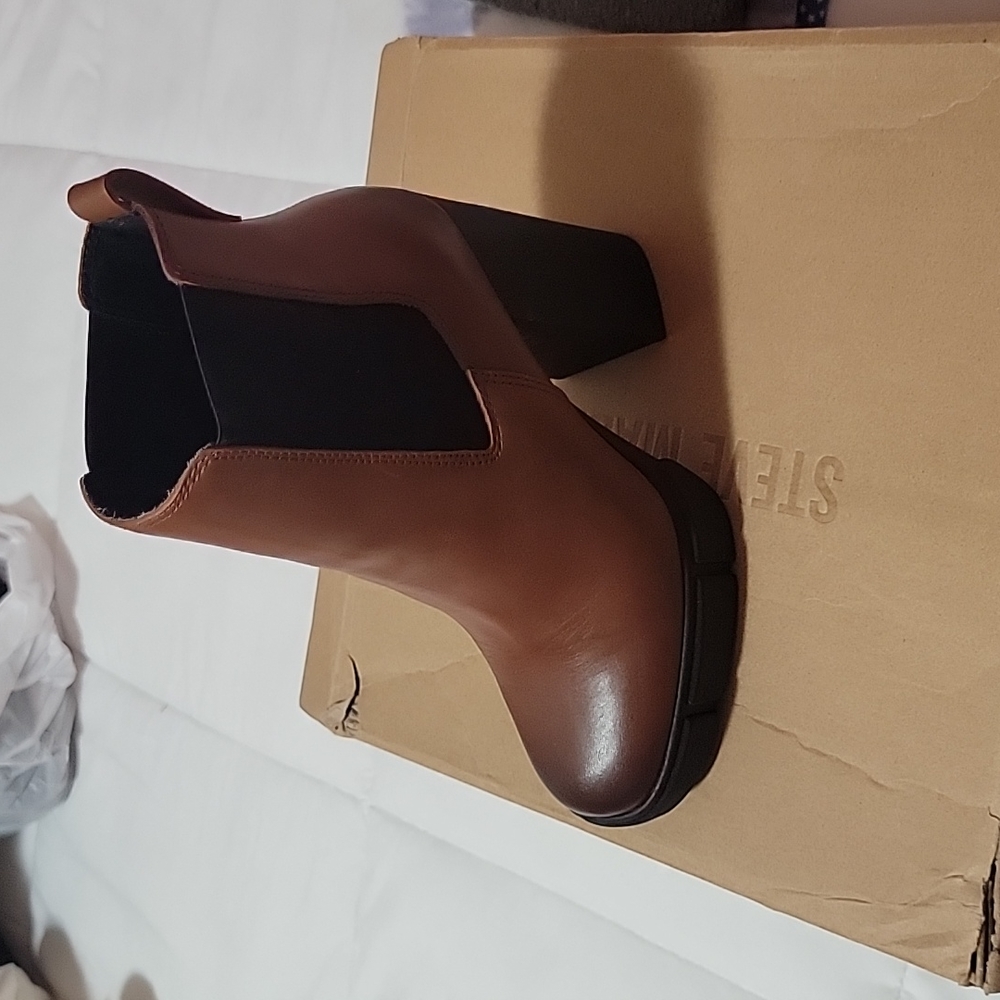 Steve Madden Revised Cognac Leather Boots  - Picture 2 of 8